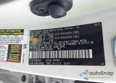 2015 Toyota Venza Le из США, поврежденный, VIN 4T3ZA3BB3FU095887